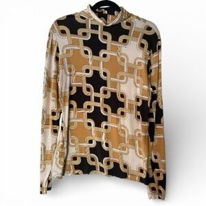 Richard Allan x H&M - Chain Pattern Long Sleeve Turtleneck Top